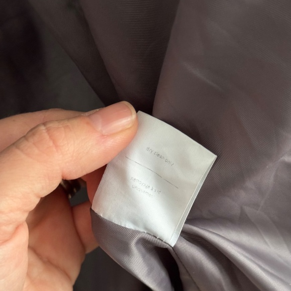 OAK + FORT Wool Blend Oversized Trench Coat - Grey Herringbone - Picture 7 of 9